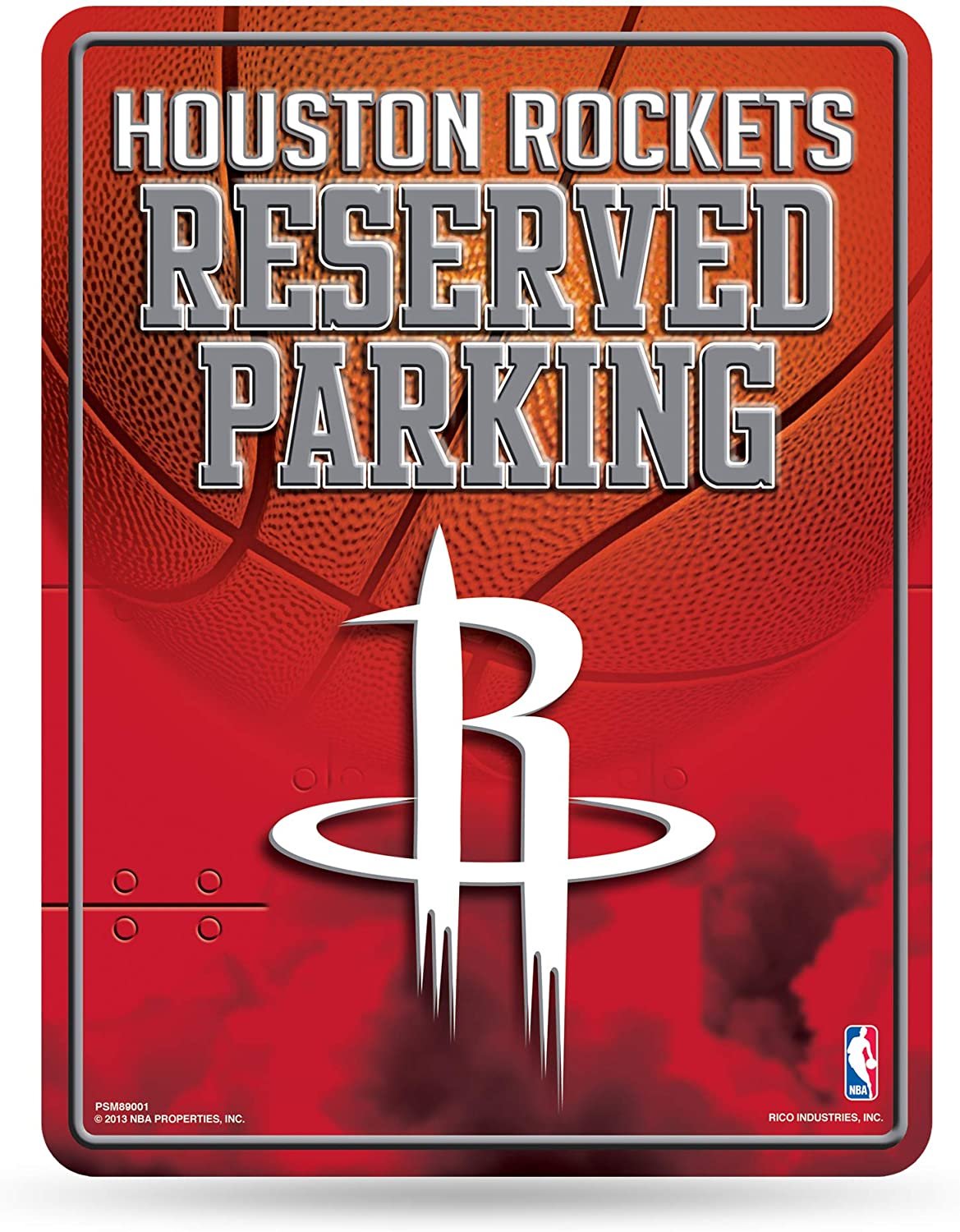 Houston Rockets 8.5-Inch by 11-Inch Metal Parking Sign Décor