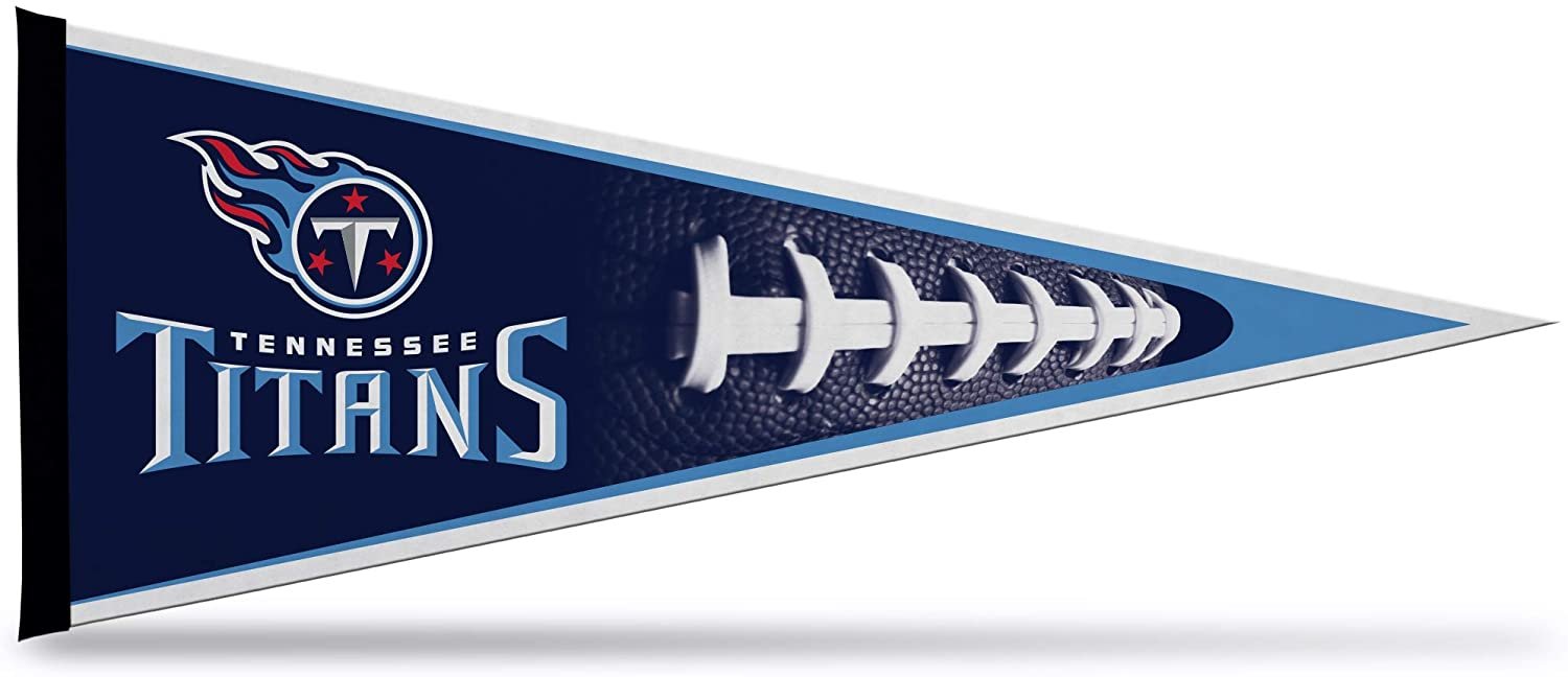 Tennessee Titans Soft Felt Pennant, Football Design, 12x30 Inch, Easy To Hang