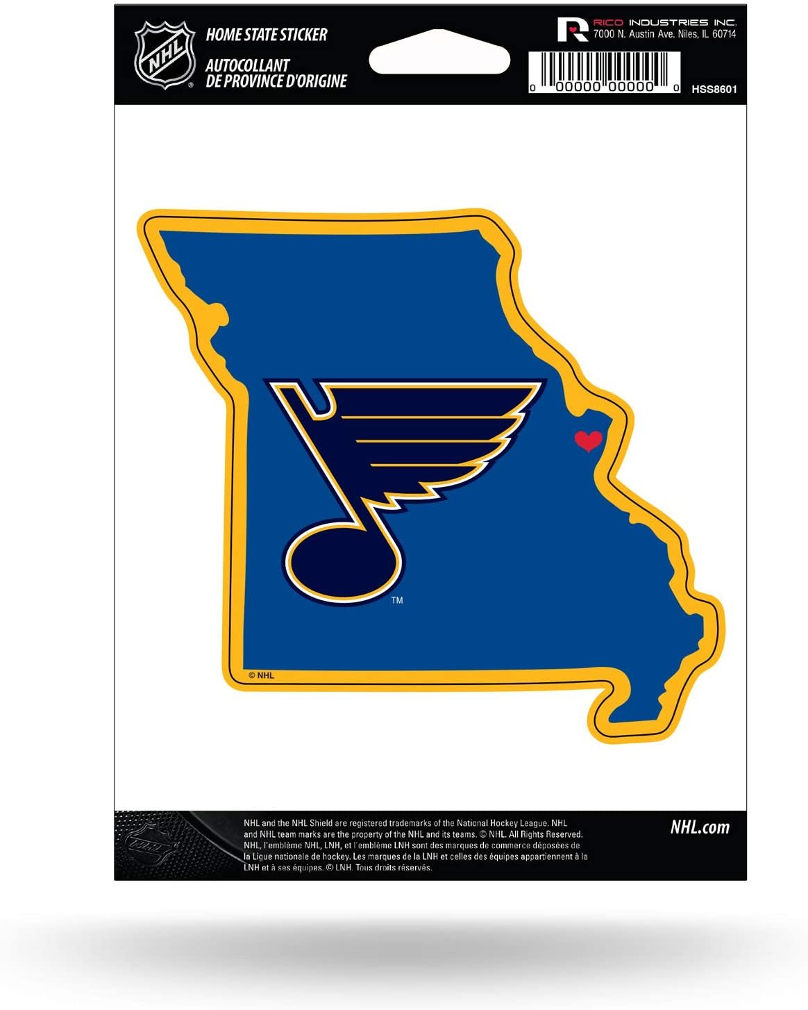St Louis Blues 5 Inch Sticker Decal, Home State Design, Flat Vinyl, Full Adhesive Backing