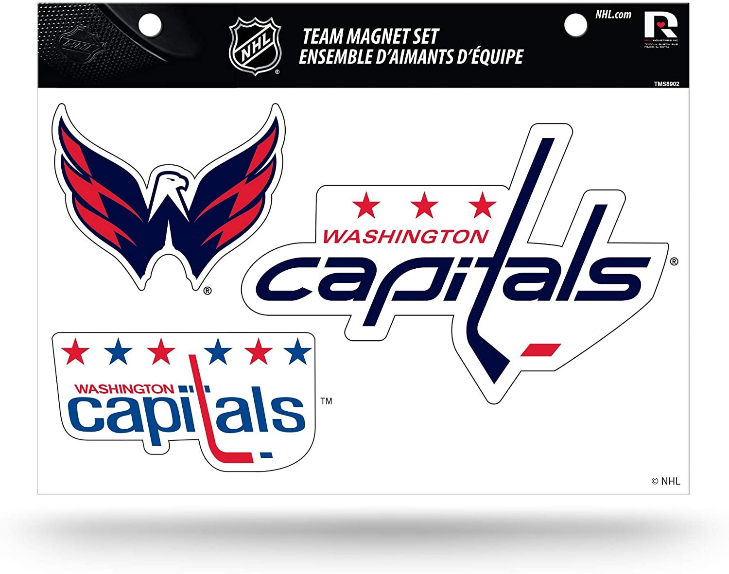 Washington Capitals Team Multi Magnet Set, 8.5x11 Inch Sheet, Die Cut, Auto Home
