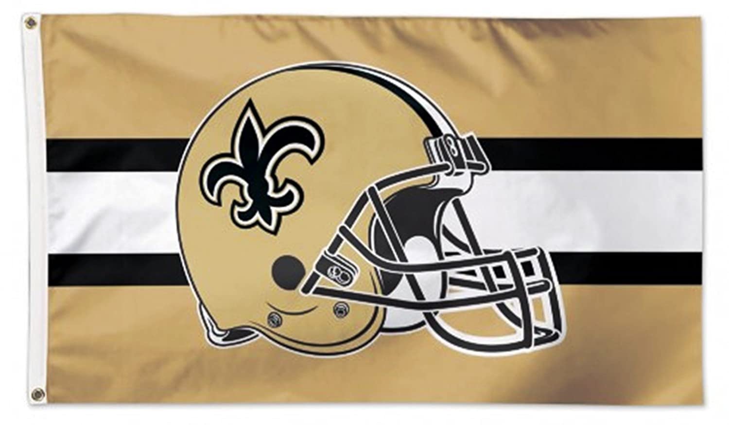 New Orleans Saints Premium 3x5 Feet Flag Banner, Bar Helmet Design, Metal Grommets, Outdoor Use, Single Sided
