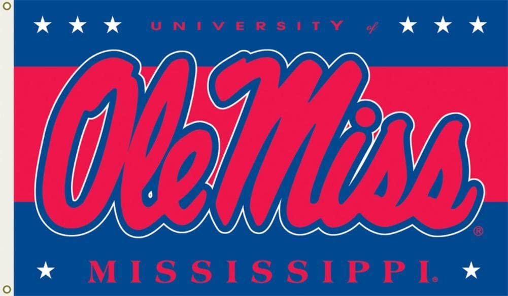 University of Mississippi Rebels Ole Miss Premium 3x5 Feet Flag Banner, Metal Grommets, Outdoor Indoor, Single Sided