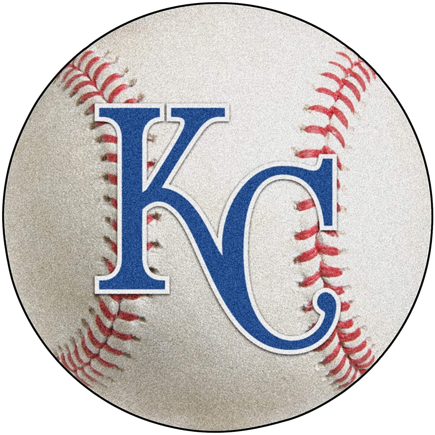 Kansas City Royals 27 Inch Area Rug Floor Mat, Nylon, Anti-Skid Backing, Baseball Shaped
