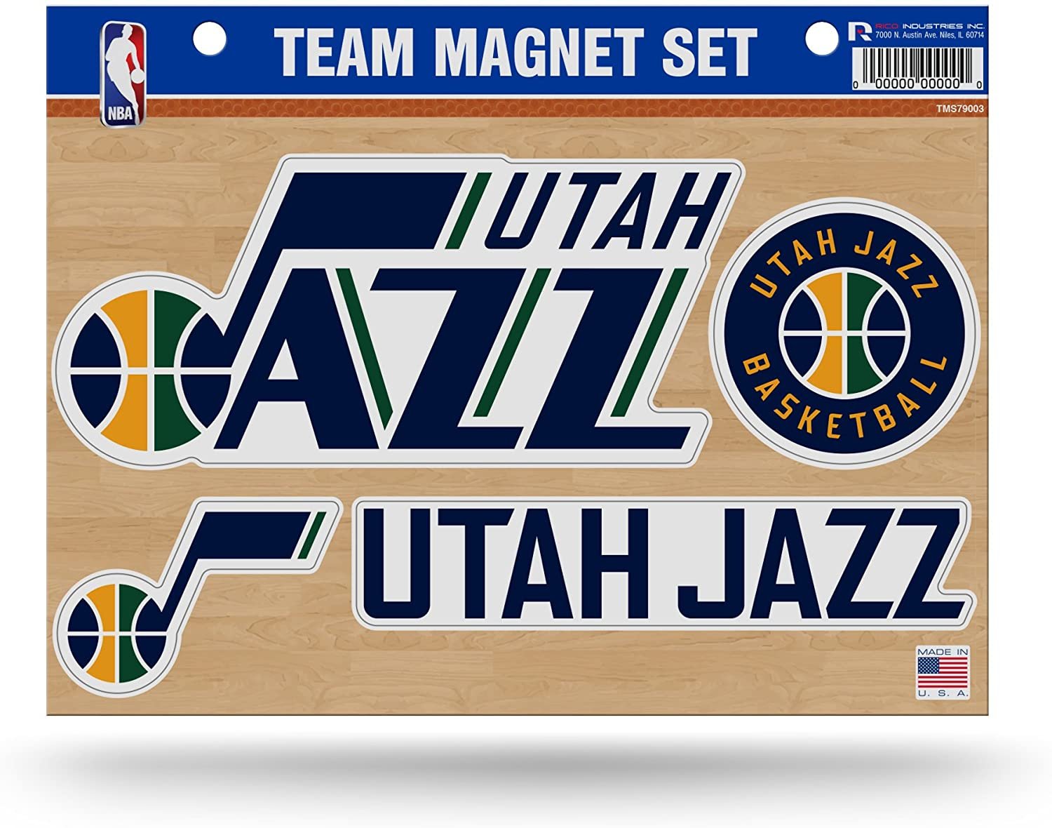 Utah Jazz Team Multi Magnet Set, 8.5x11 Inch Sheet, Die Cut, Auto Home