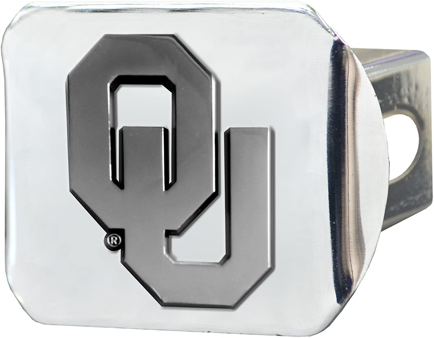 Oklahoma Sooners Hitch Cover Solid Metal with Raised Chrome Metal Emblem 2" Square Type III University of