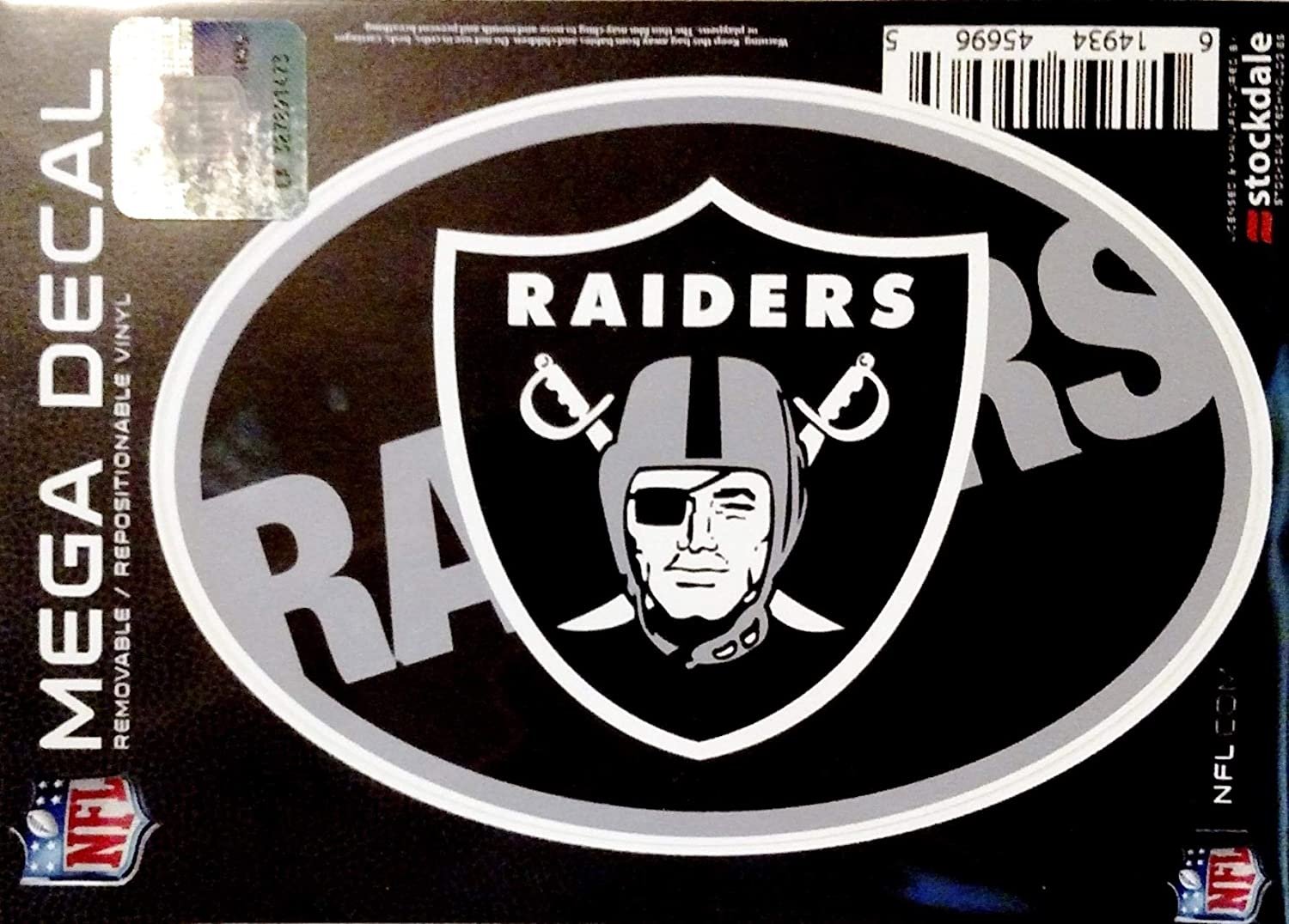 Las Vegas Raiders 5x7 Oval MEGA Logo Design Decal Flat Vinyl Reusable Repositionable Auto Home Oakland Football