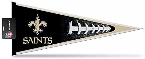 New Orleans Saints Soft Felt Pennant, Football Design, 12x30 Inch, Easy To Hang