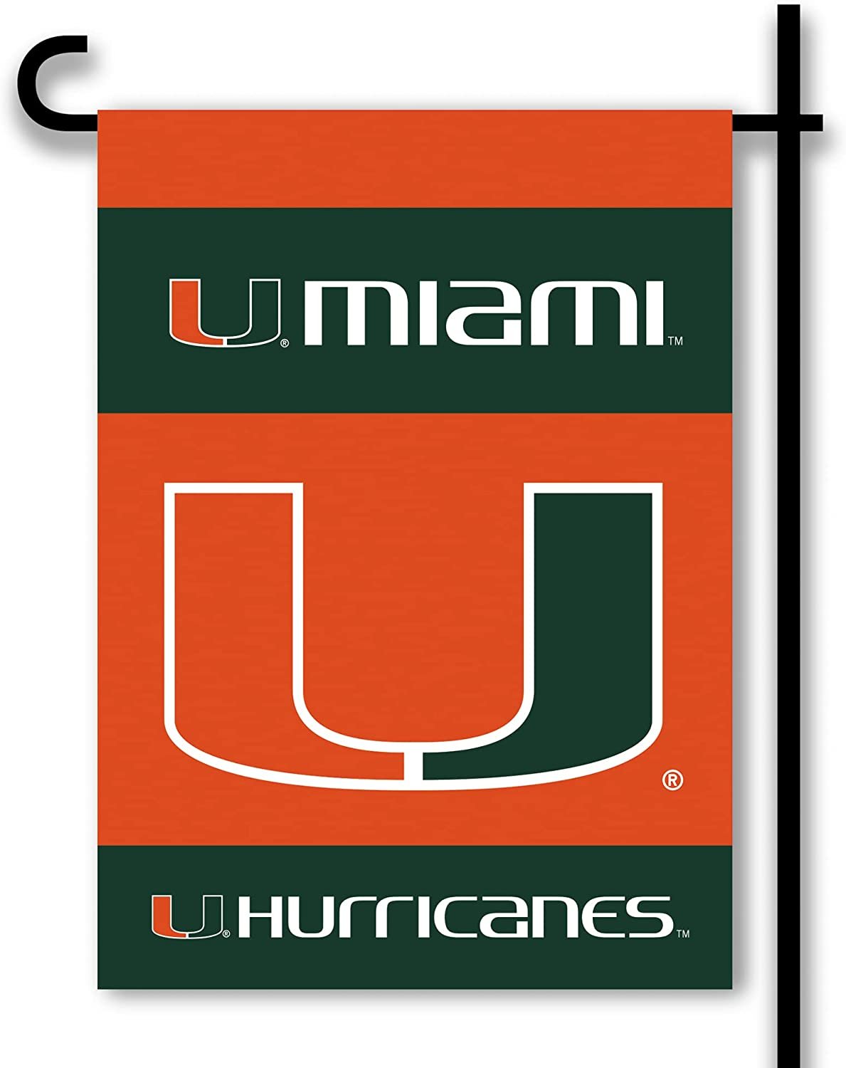 University of Miami Hurricanes Premium Garden Flag Banner, Double Sided, 13x18 Inch