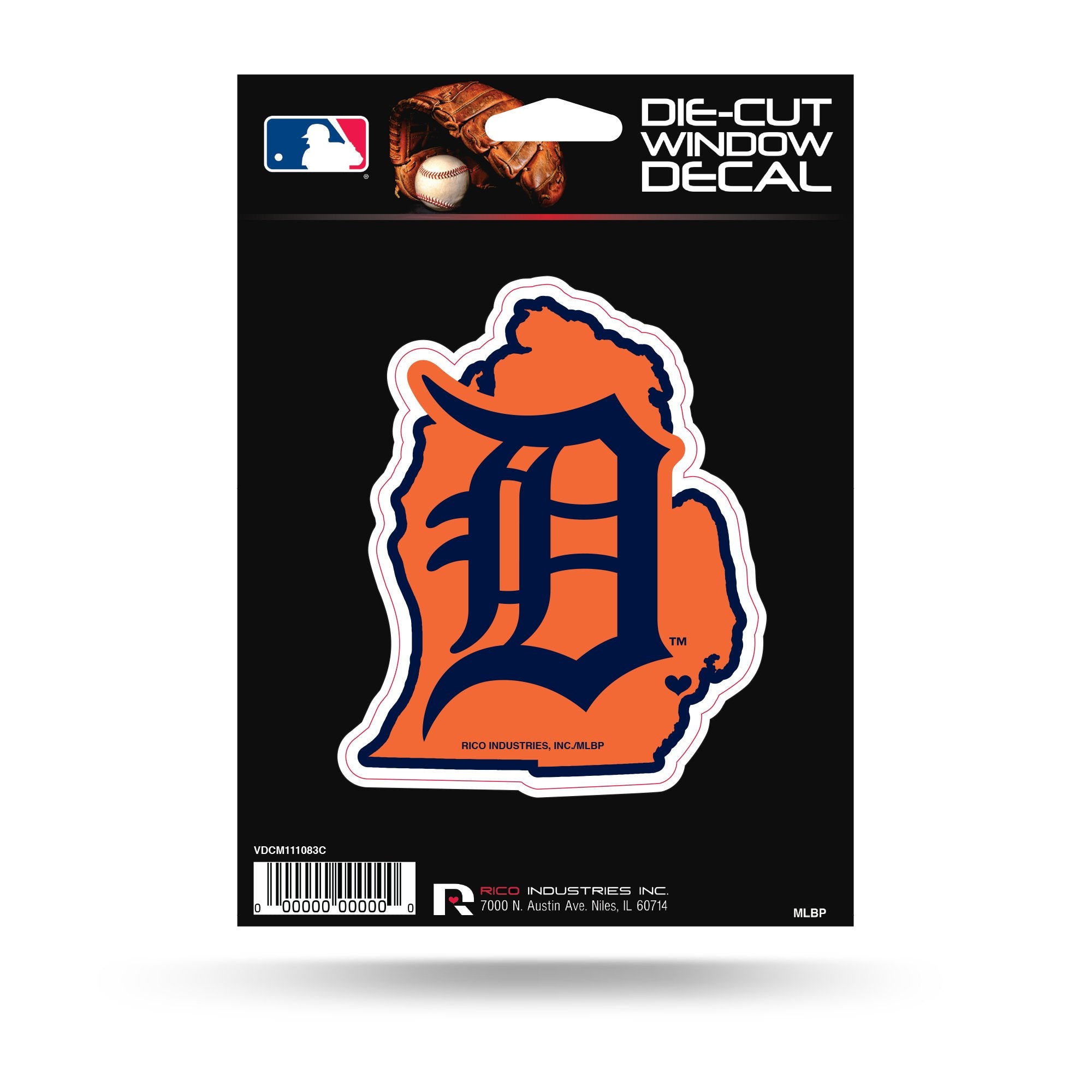 Detroit Tigers State Outline 5" Decal Sticker Flat Vinyl Die Cut Auto Home Emblem Baseball