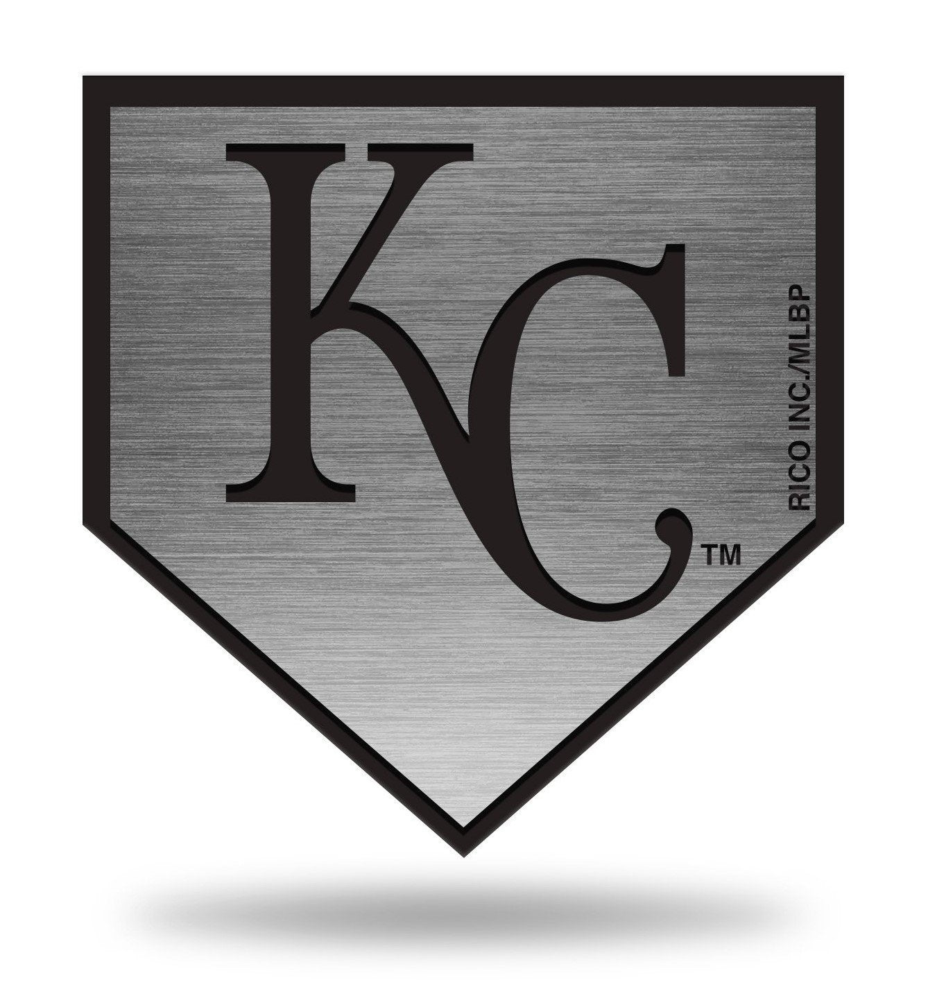 Kansas City Royals Solid Metal Auto Emblem, Silver Chrome Color, Raised, 3.5 Inch, Adhesive Tape Backing