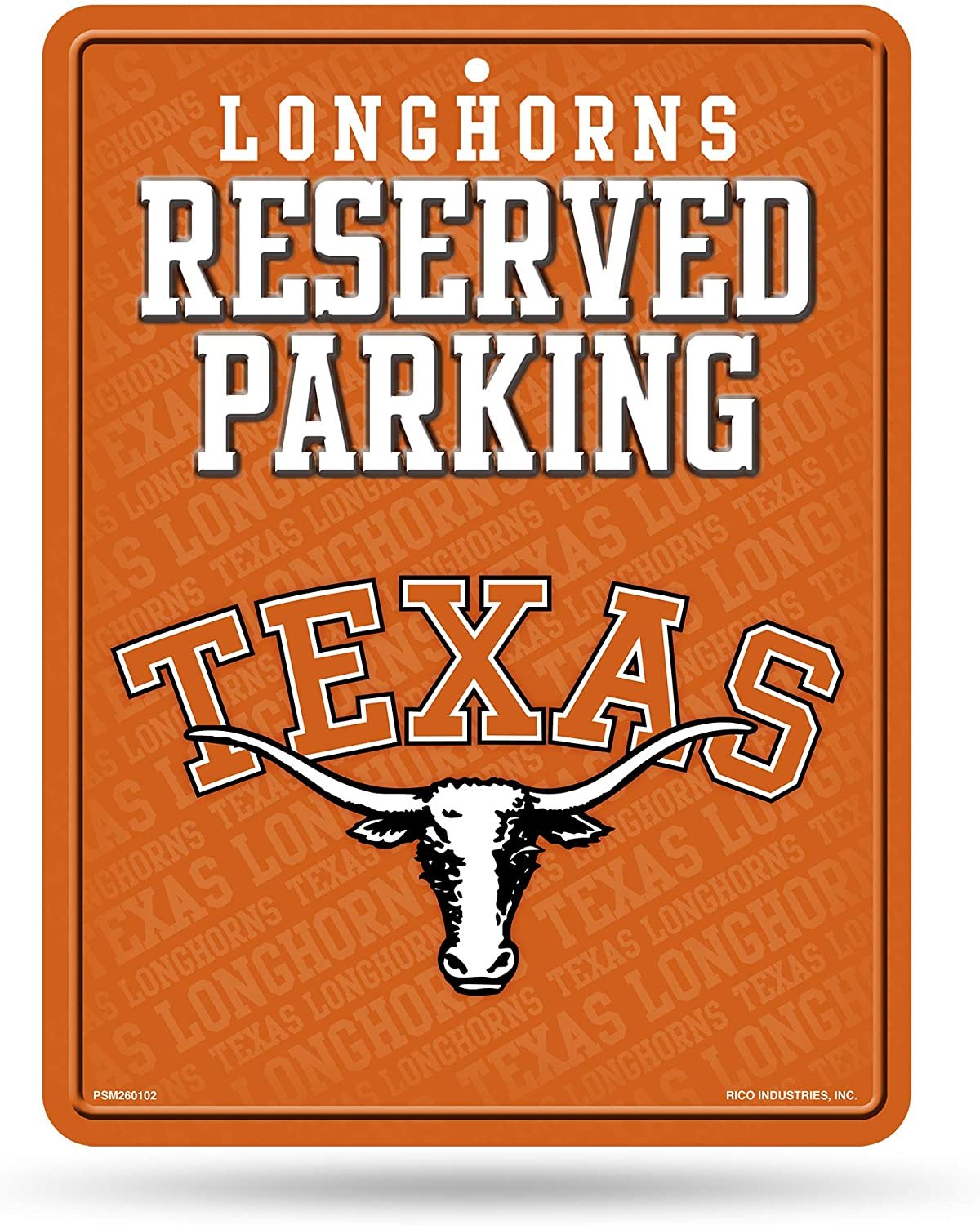 University of Texas Longhorns Metal Parking Sign, Reserved, 8.5 x 11 Inch, High Resolution