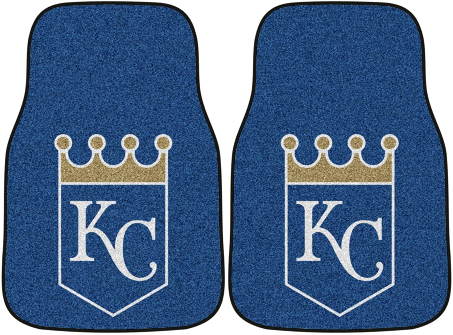 Kansas City Royals Front Floor Mats, Carpet Car Set, 18x27 Inch, Nylon, Set of 2