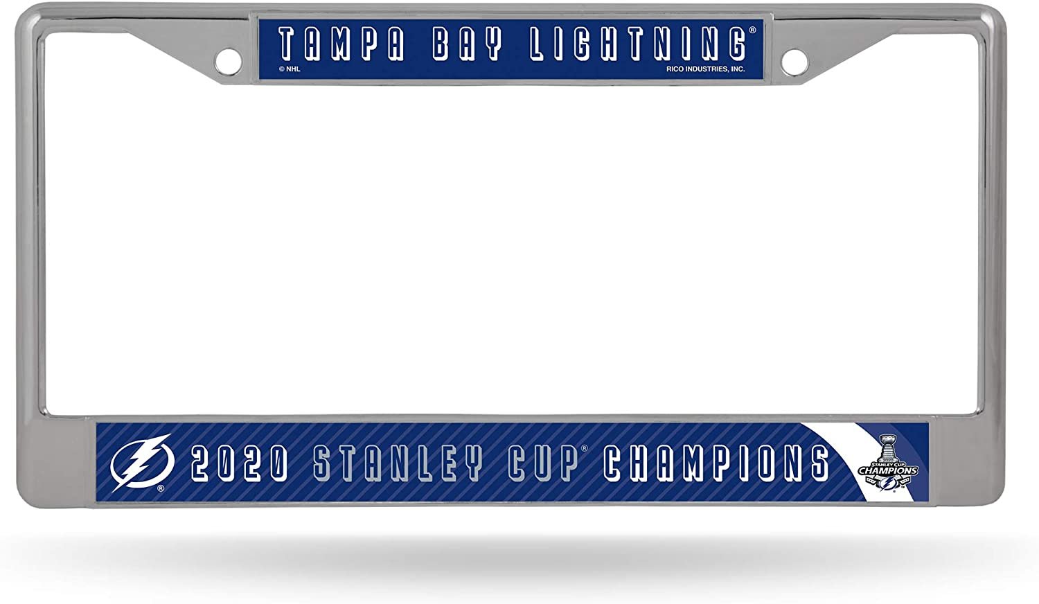 Tampa Bay Lightning 2020 Champions Metal License Plate Frame Chrome Tag Cover 6x12 Inch