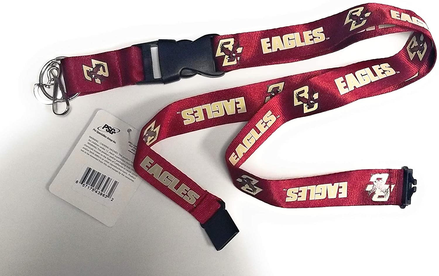 Boston College Eagles Lanyard Keychain Double Sided Breakaway Safety Design Adult 18 Inch