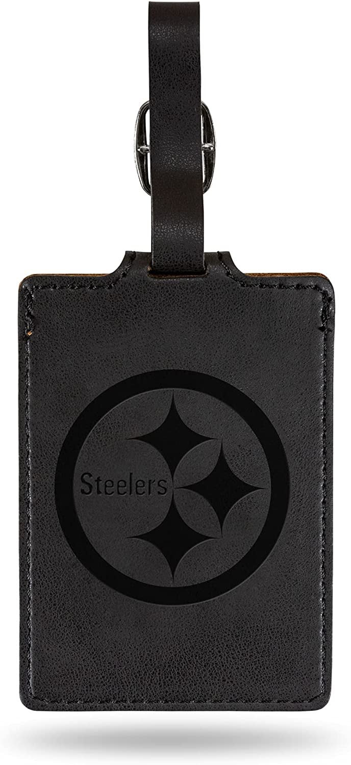 Pittsburgh Steelers Luggage Bag Tag Laser Engraved Ultra Suede Includes ID Card