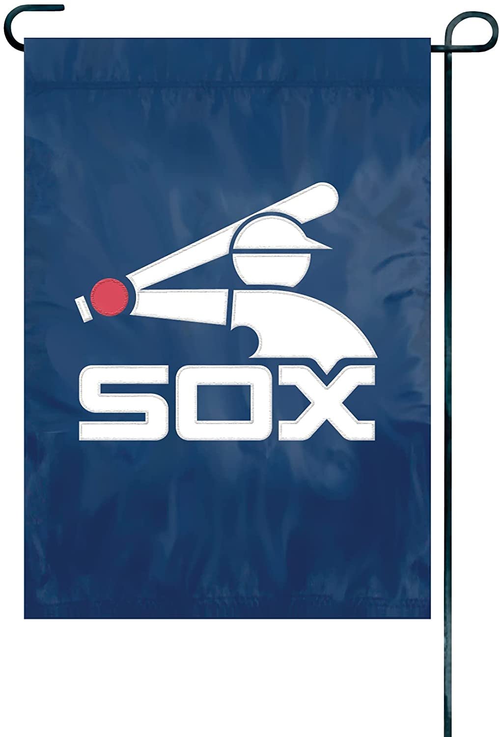 Chicago White Sox RETRO Batterman Logo Premium Garden Flag Banner Applique Embroidered 12.5x18 Inch