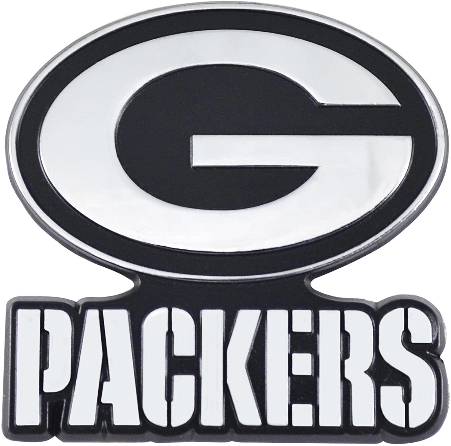 Green Bay Packers Solid Metal Raised Auto Emblem Decal Adhesive Backing