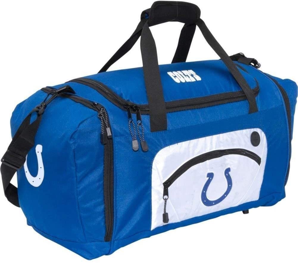 Indianapolis Colts Premium Duffel Bag Roadblock Design 20 Inch, Embroidered Logo, Team Color