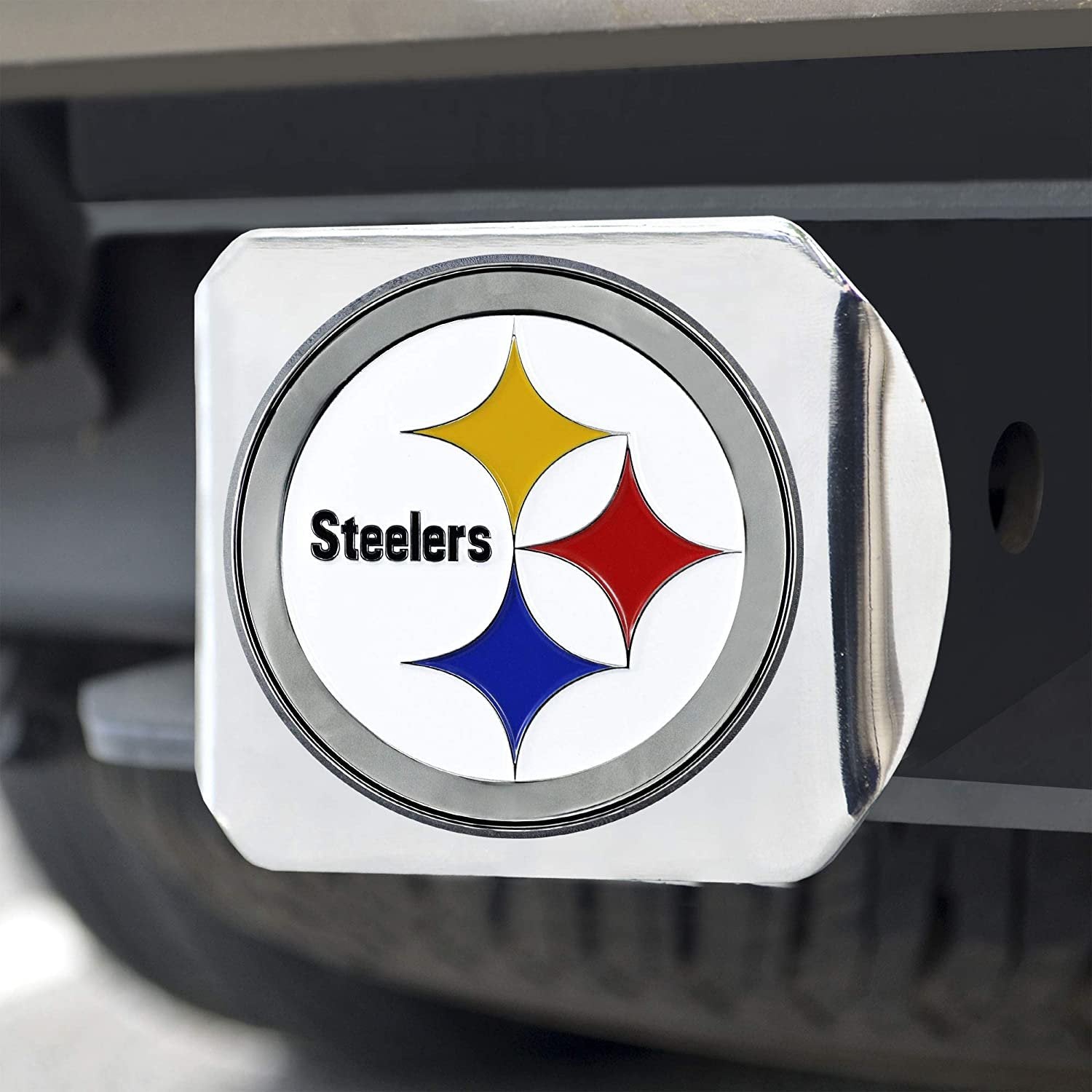 Pittsburgh Steelers Hitch Cover Solid Metal with Raised Color Metal Emblem 2" Square Type III