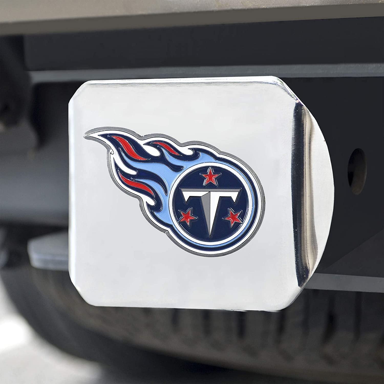 Tennessee Titans Hitch Cover Solid Metal with Raised Color Metal Emblem 2" Square Type III