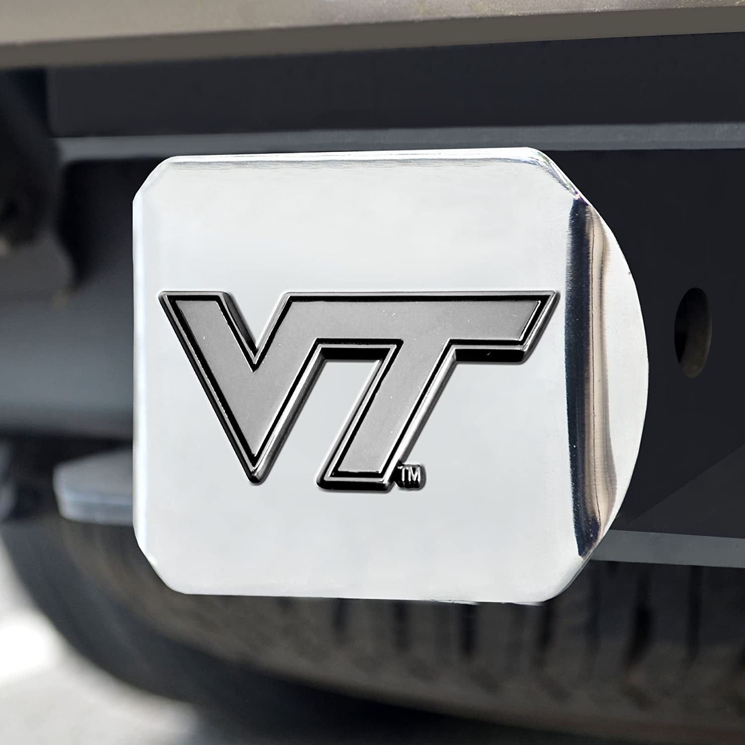 Virginia Tech Hokies Hitch Cover Solid Metal with Raised Chrome Metal Emblem 2" Square Type III University