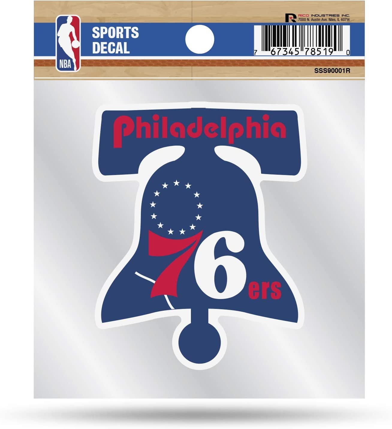 Philadelphia 76ers 4x4 Decal Sticker Retro Logo Premium with Clear Backing Flat Vinyl Auto Home NBA