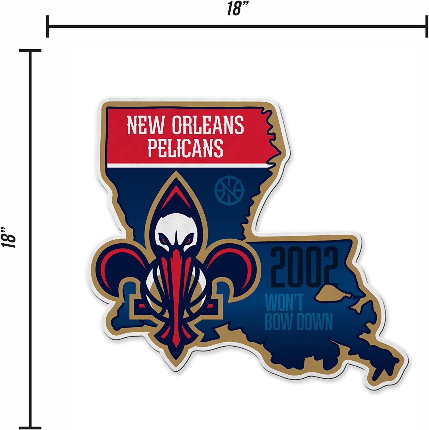 New Orleans Pelicans Soft Felt Wall Pennant State Shape 18 Inch Easy to Hang