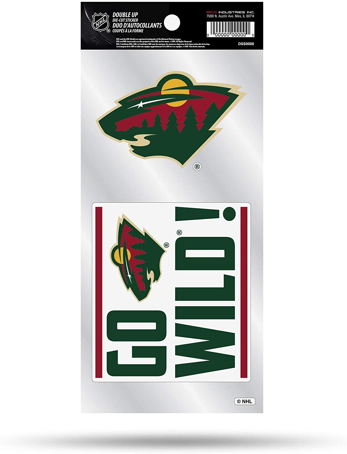 Minnesota Wild Double Up Die Cut 2-Piece Sticker Sheet