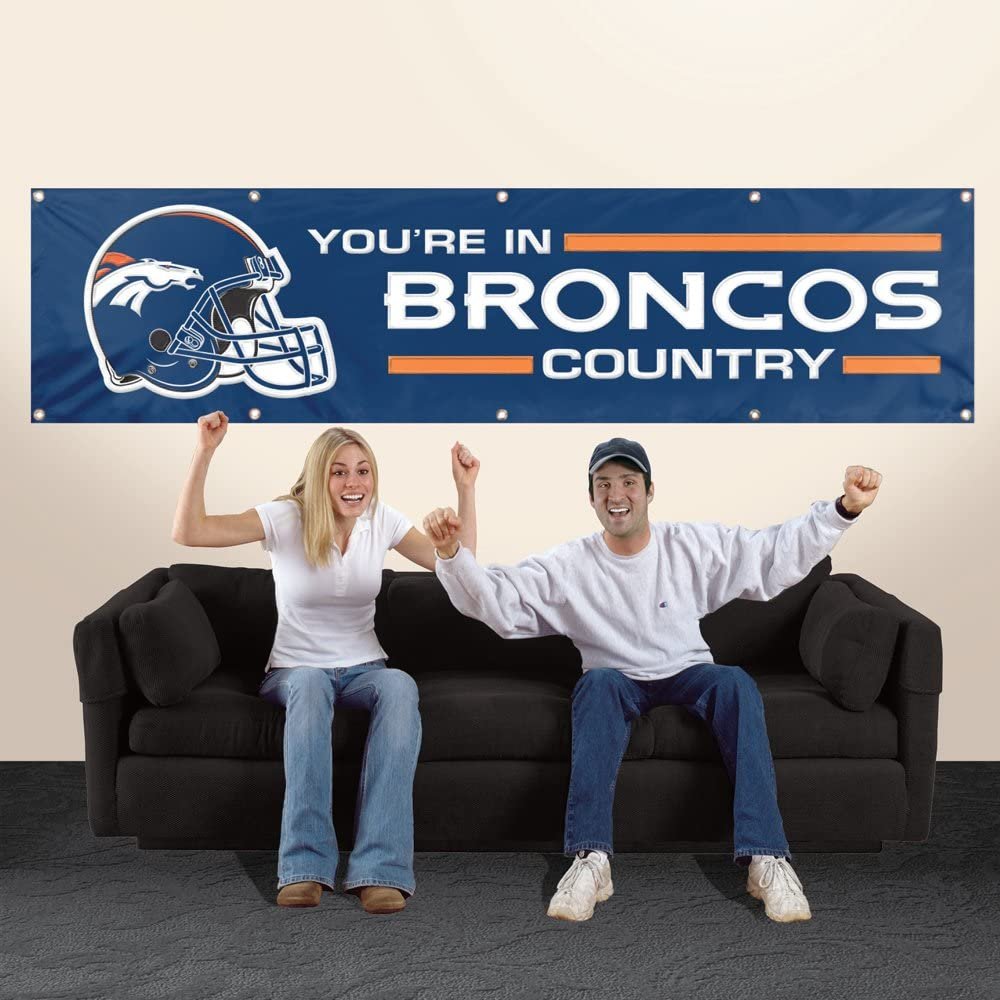 Denver Broncos Huge 8x2 Feet Banner Flag Metal Grommets