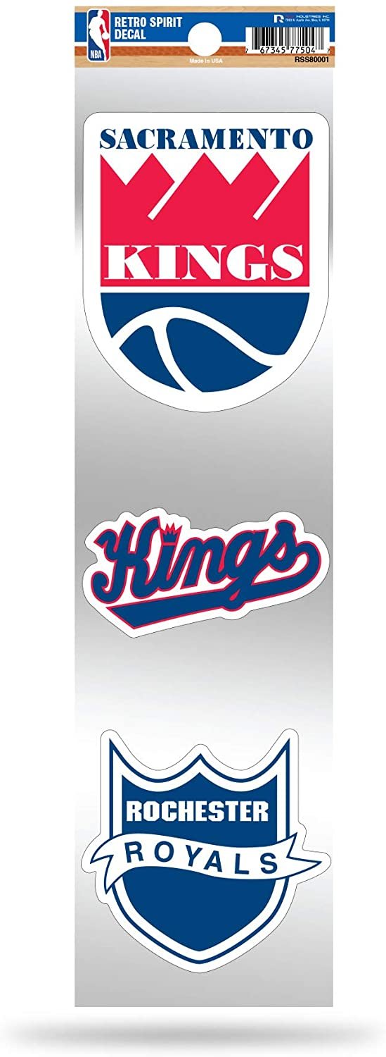 Sacramento Kings Triple Retro Throwback Spirit Decals Flat Vinyl Auto Home Sticker Sheet Basketball