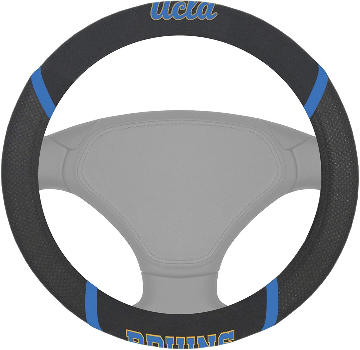 UCLA Bruins Premium 15 Inch Black Emroidered Steering Wheel Cover