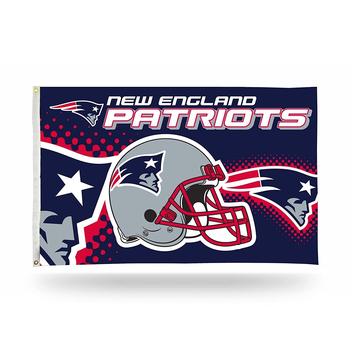 New England Patriots Premium 3x5 Feet Flag Banner, Helmet Design, Metal Grommets, Outdoor Use, Single Sided