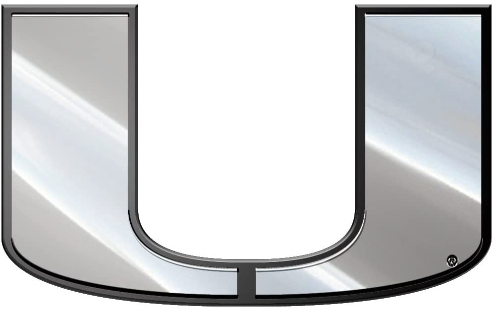 Miami Hurricanes Premium Solid Metal Auto Emblem Chrome
