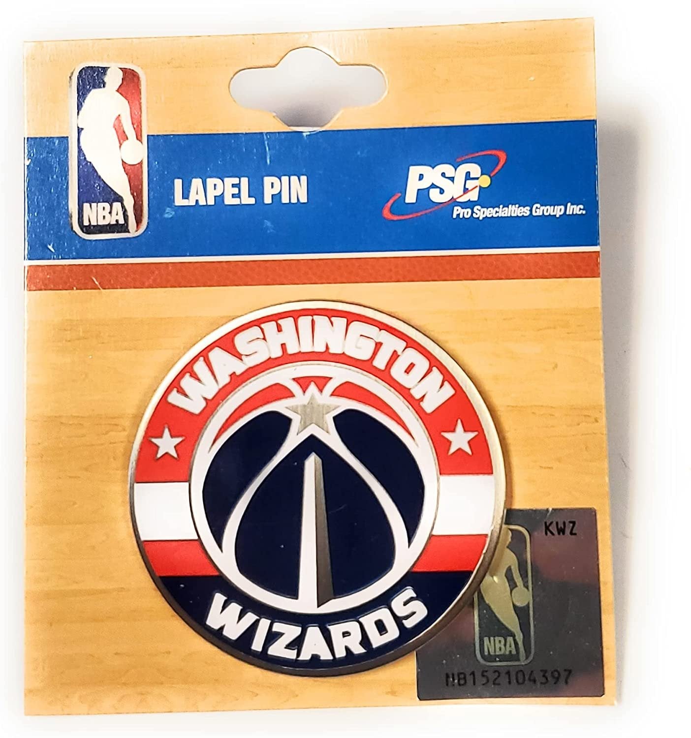 Washington Wizards Premium Metal Pin, Lapel Hat Tie, Push Pin Backing