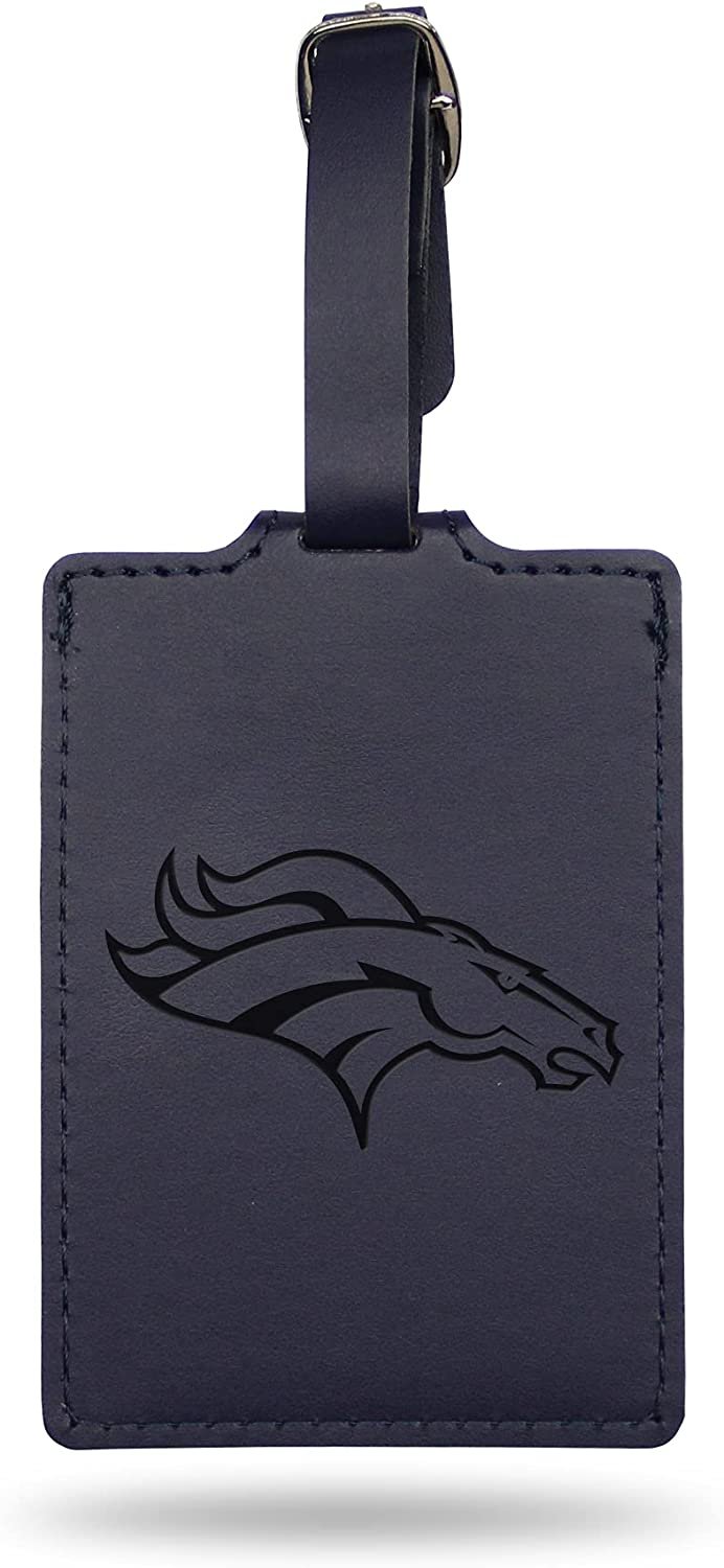 Denver Broncos Luggage Bag Tag Laser Engraved Ultra Suede Includes ID Card