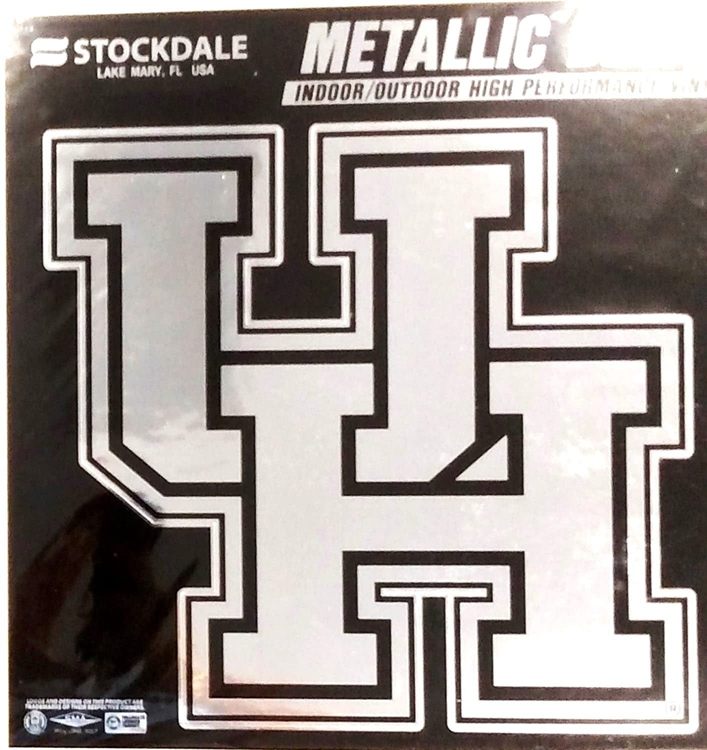 University of Houston Cougars 6 Inch Decal Sticker, Metallic Chrome Shimmer Design