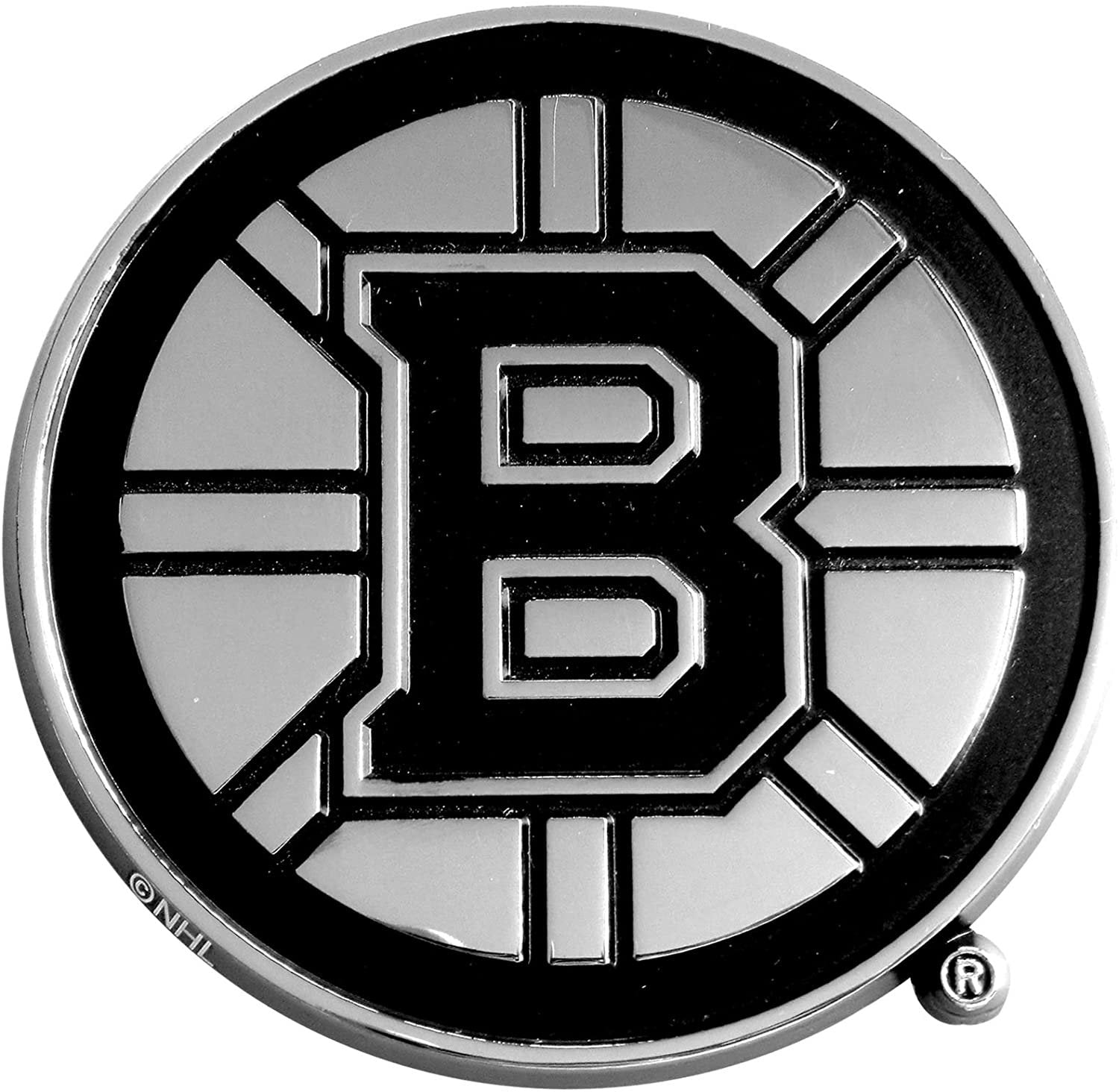 Boston Bruins Premium Solid Metal Raised Auto Emblem, Shape Cut, Adhesive Backing