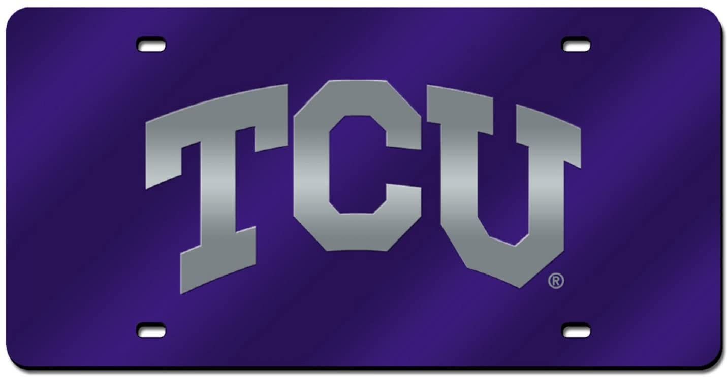 Texas Christian License Plate Tag in Purple