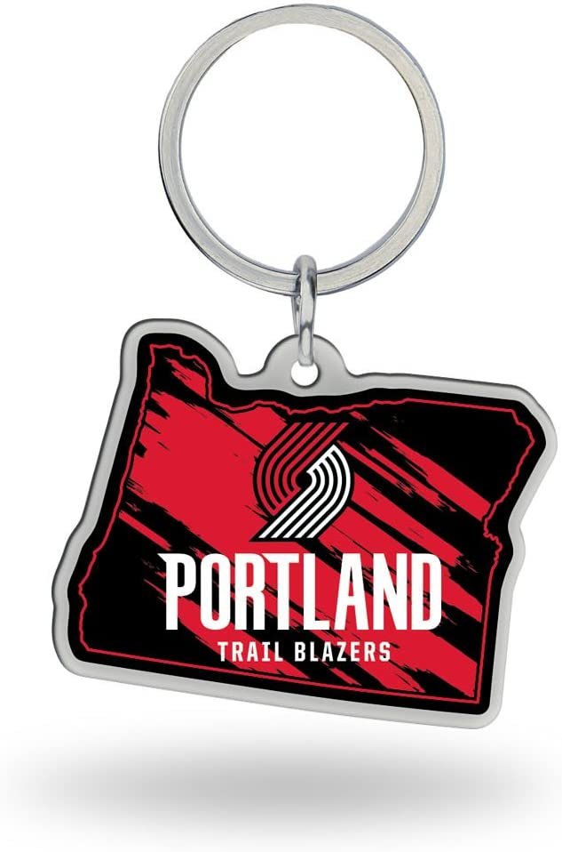Portland Trail Blazers Metal Keychain State Shaped