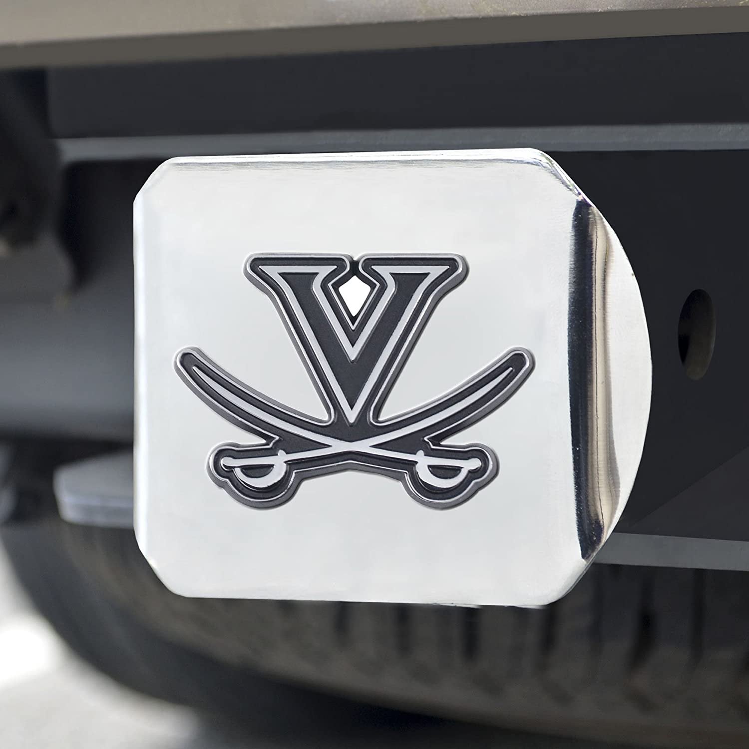 Virginia Cavaliers University of Hitch Cover Solid Metal with Raised Chrome Metal Emblem 2" Square Type III