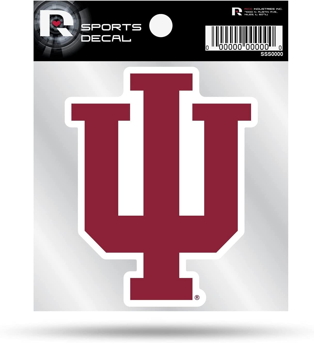 Indiana University Hoosiers 4x4 Inch Die Cut Decal Sticker, Primary Logo, Clear Backing
