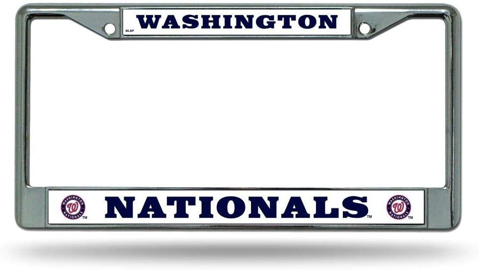 Washington Nationals Premium Metal License Plate Frame Chrome Tag Cover, 12x6 Inch