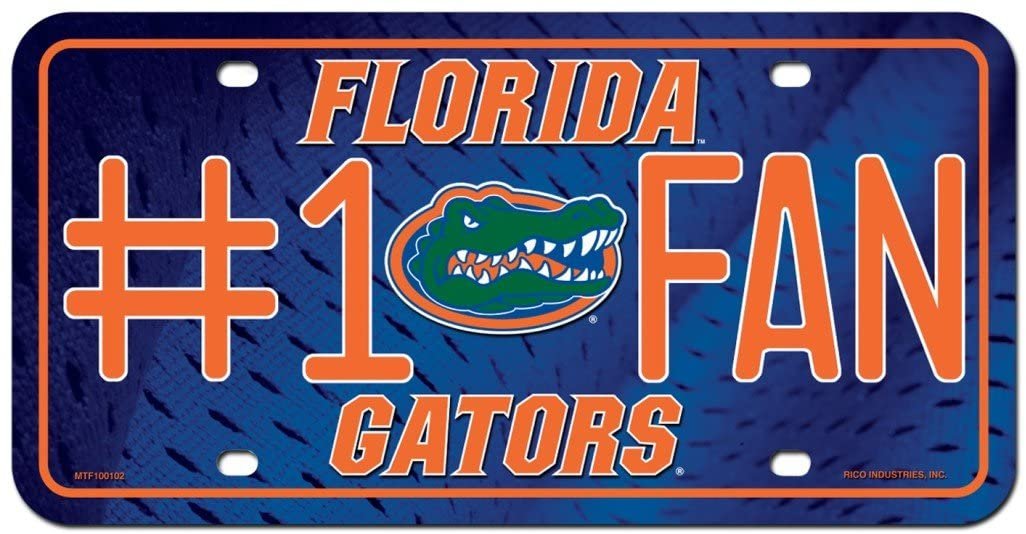 University of Florida Gators Metal Auto Tag License Plate, #1 Fan Design, 6x12 Inch