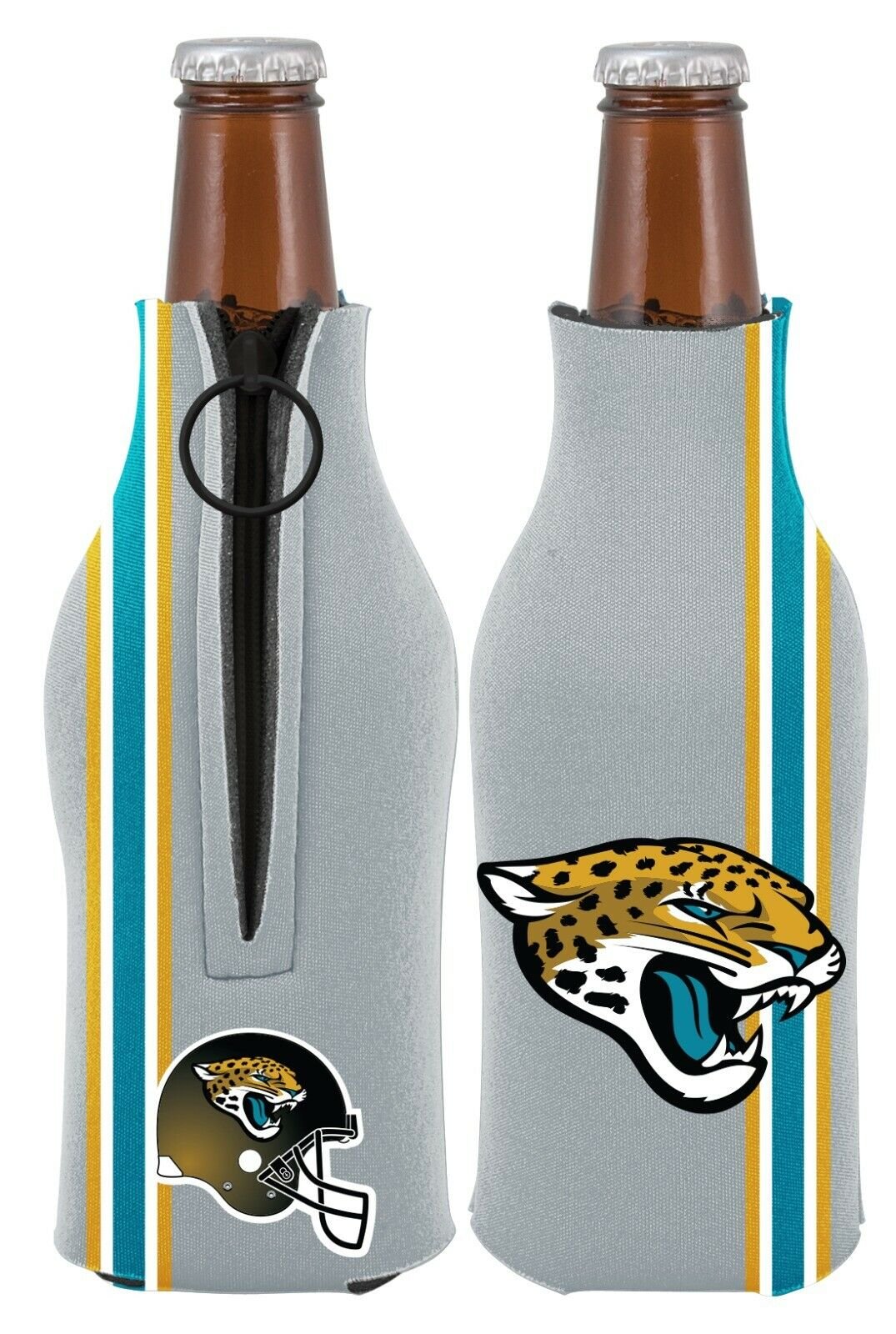 Jacksonville Jaguars 2-Pack Throwback Zipper Bottle Beverage Insulator Football