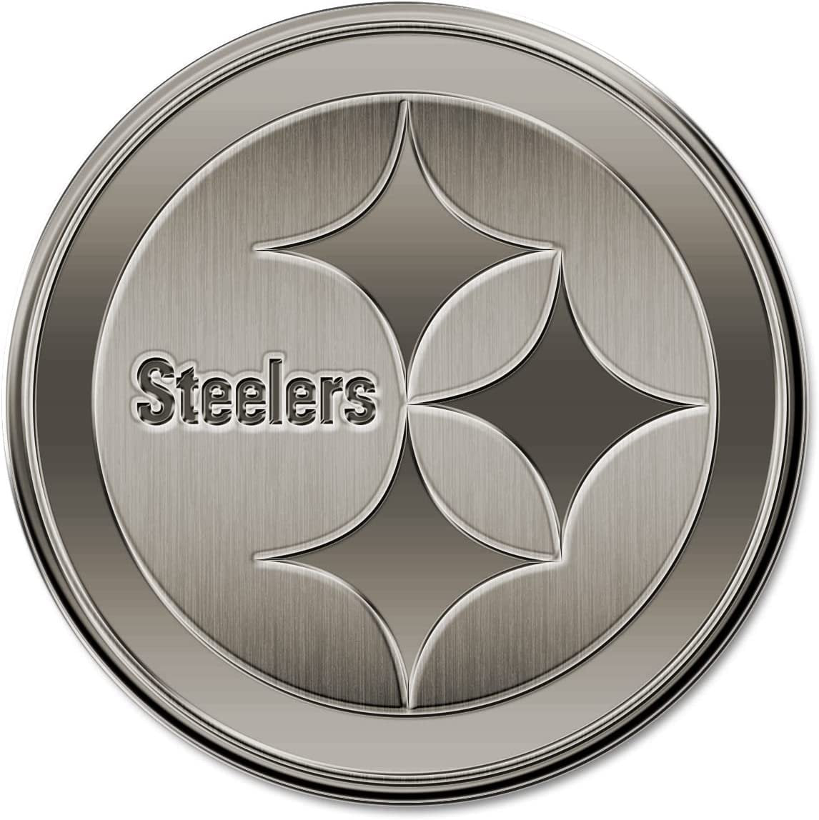 Pittsburgh Steelers Auto Emblem Solid Metal Antique Style