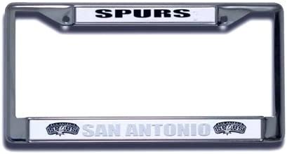 San Antonio Spurs Premium Metal License License Plate Frame Chrome Tag Cover, 12x6 Inch