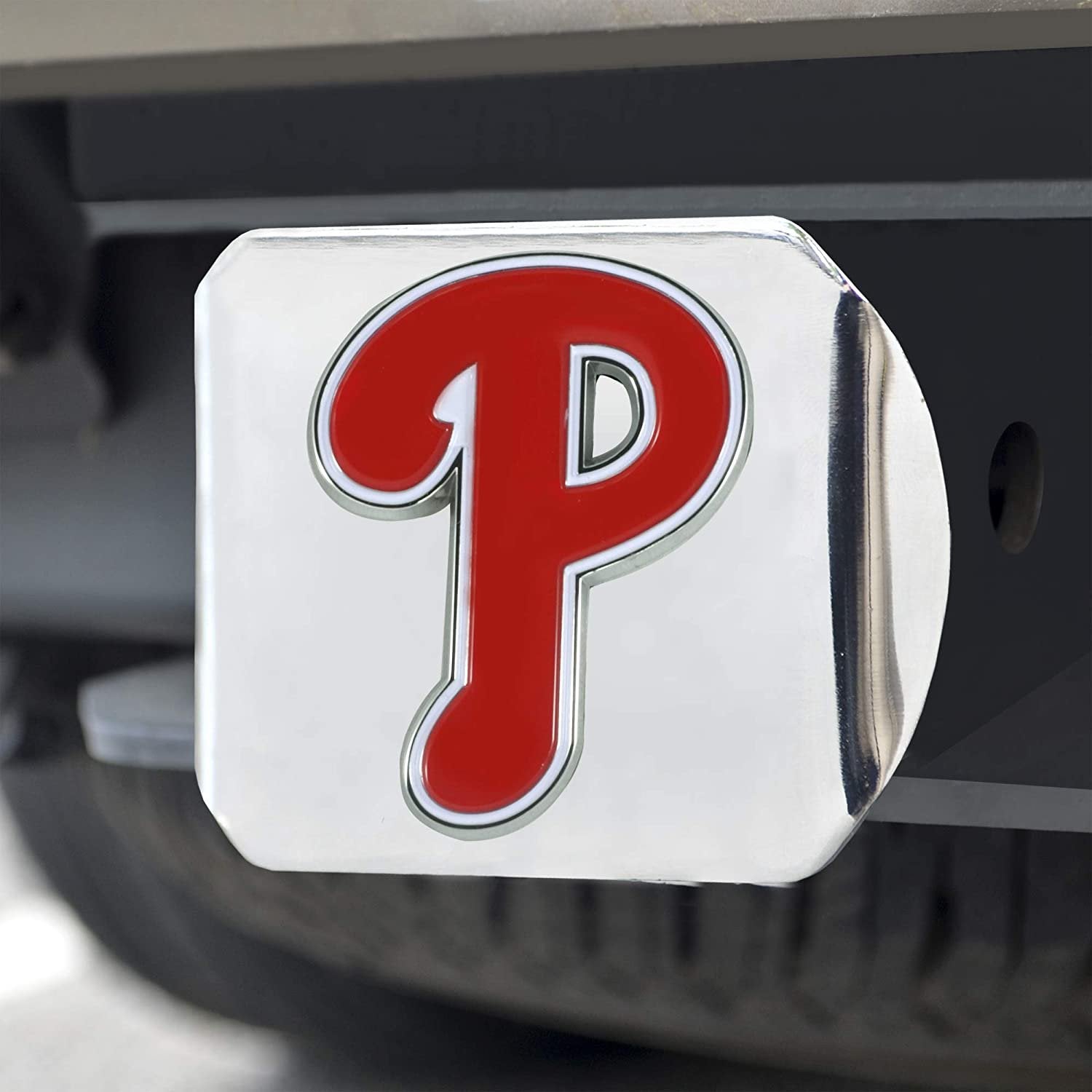 Philadelphia Phillies Hitch Cover Solid Metal with Color Metal Emblem 2" Square Type III