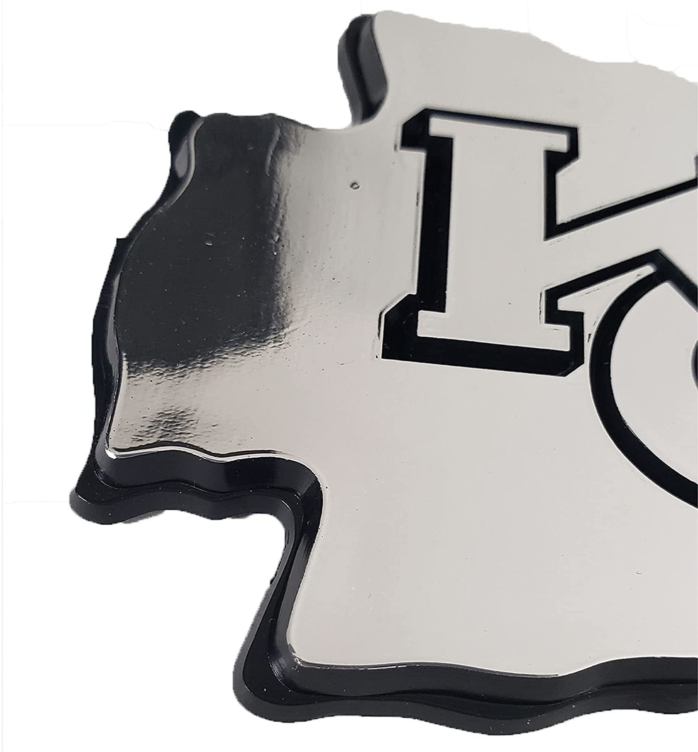 Arizona Coyotes Auto Emblem, Silver Chrome Color, Kachina Logo, Raised Molded Shape Cut Plastic, Adhesive Tape Backing