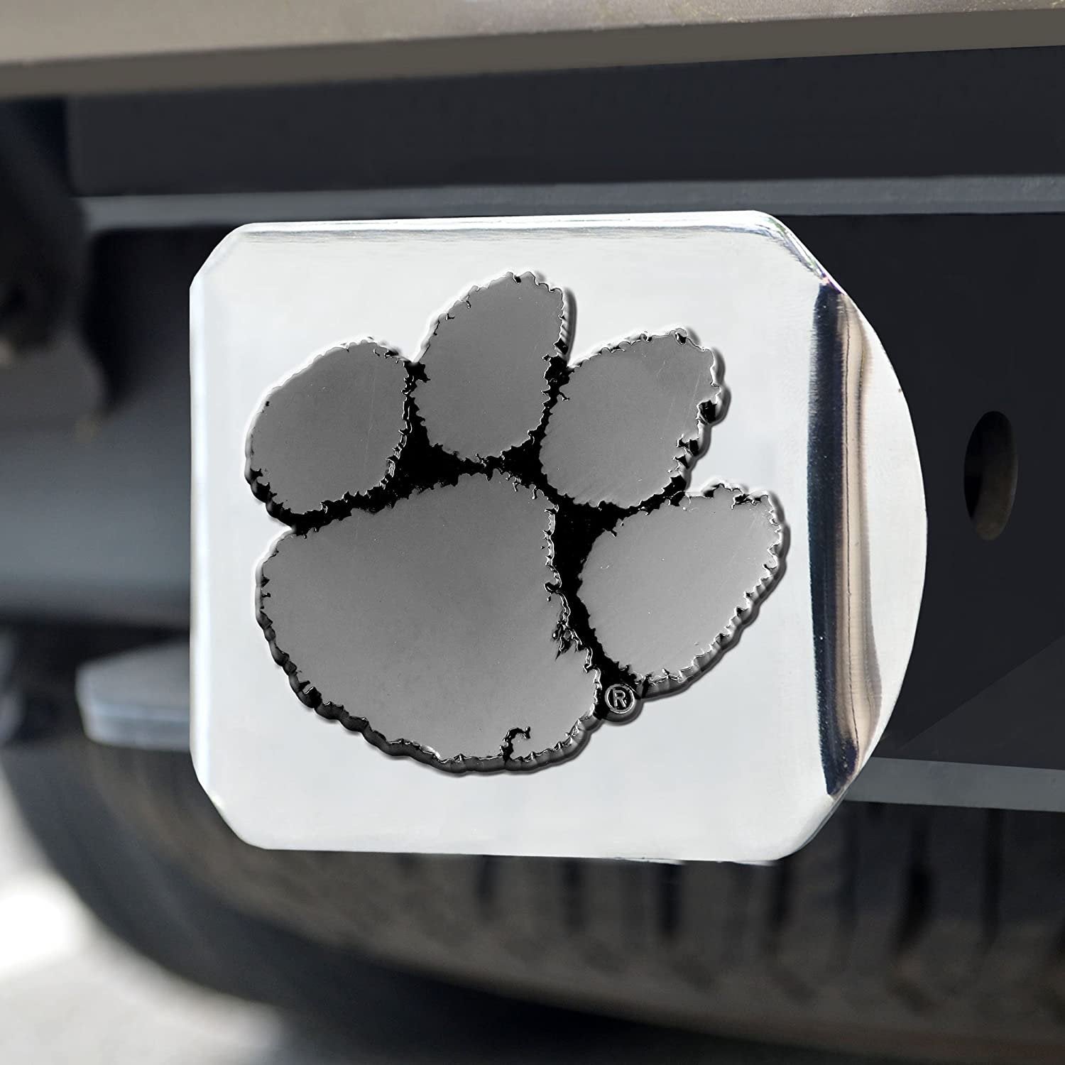 Clemson Tigers Hitch Cover Solid Metal with Raised Chrome Metal Emblem 2" Square Type III University