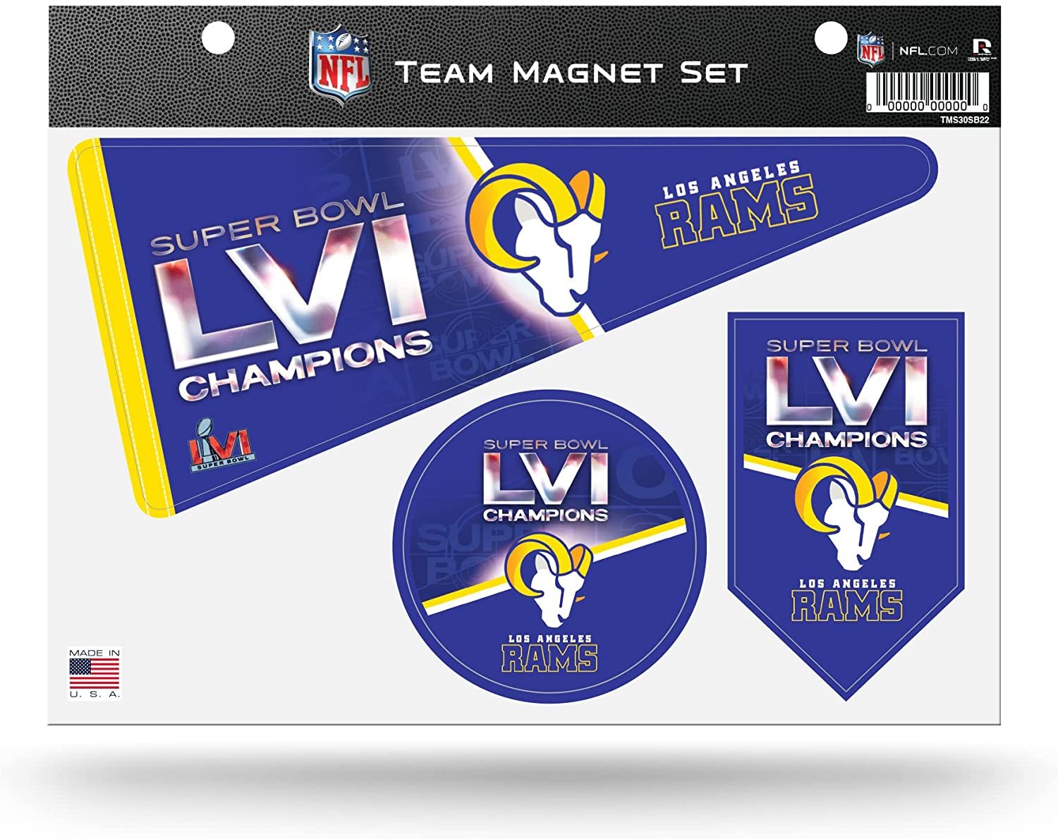 Los Angeles Rams 2022 Super Bowl LVI Champions Multi Magnet Sheet Shape Cut 8x11 Inch